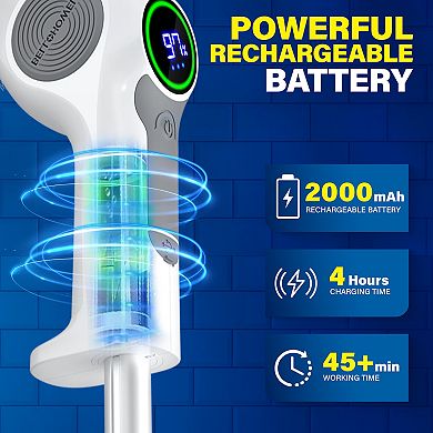Bell+Howell Scrubtastic Pro Electric Rechargeable Spin Power Scrubber with 3 Rotating Brush Heads