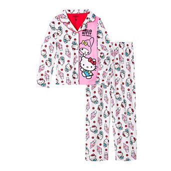 Girls 4-10 Hello Kitty & My Melody 2 pc Pajama Top & Pajama Bottoms Set