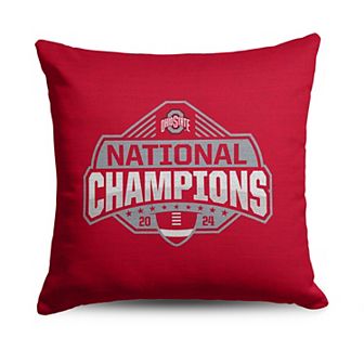 Ohio State Buckeyes NCAA 2024 FBC Champs Tapestry Throw Pillow