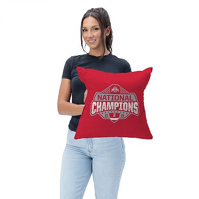 Ohio State Buckeyes NCAA 2024 FBC Champs Tapestry Throw Pillow