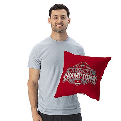 Ohio State Buckeyes NCAA 2024 FBC Champs Tapestry Throw Pillow