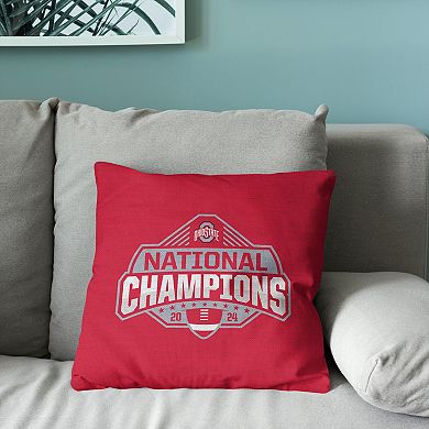 Ohio State Buckeyes NCAA 2024 FBC Champs Tapestry Throw Pillow