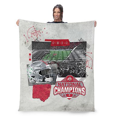 Ohio State Buckeyes NCAA 2024 FBC Champ Love Silk Touch Throw Blanket