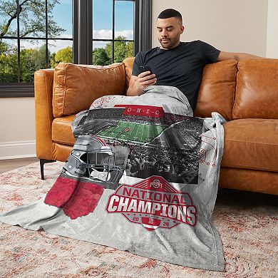 Ohio State Buckeyes NCAA 2024 FBC Champ Love Silk Touch Throw Blanket
