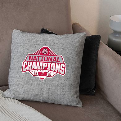 Ohio State Buckeyes NCAA 2024 FBC Champion Logo Sweatshirt Pillow
