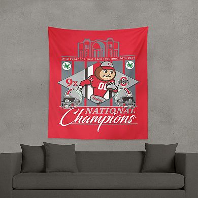 Ohio State Buckeyes NCAA 2024 FBC 9X Champs Wall Hanging