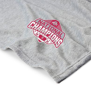 Ohio State Buckeyes NCAA 2024 FBC Champs Logo Sweatshirt Throw Blanket