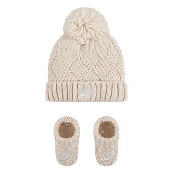 Newborn Baby Nike Cable Knit Hat & Booties Matching Set