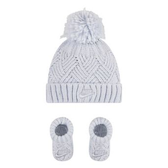 Newborn Baby Nike Cable Knit Hat & Booties Matching Set