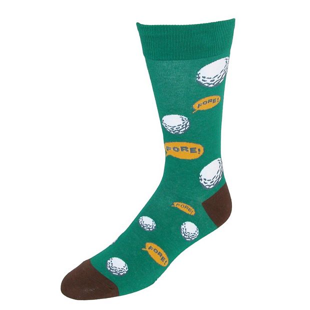 Fine Fit Men's Golf Theme Dress Socks - Green