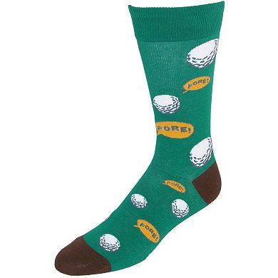Fine Fit Men's Golf Theme Dress Socks