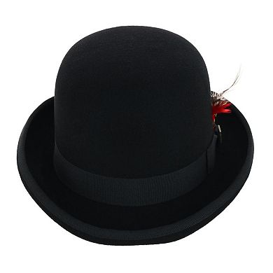 Kenny K Men's Wool High Derby Hat with Grosgrain Hatband