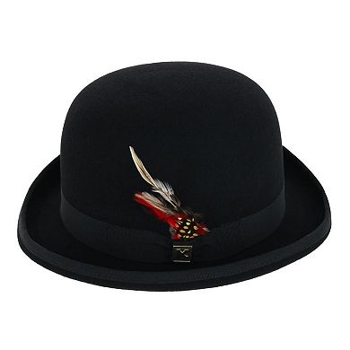 Kenny K Men's Wool High Derby Hat with Grosgrain Hatband