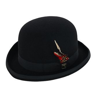 Kenny K Men's Wool High Derby Hat with Grosgrain Hatband