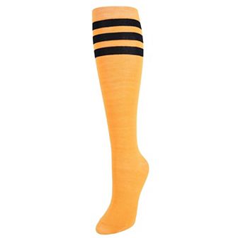 CTM Women's Julietta Fashion Knee-High Striped Socks (1 Pair)