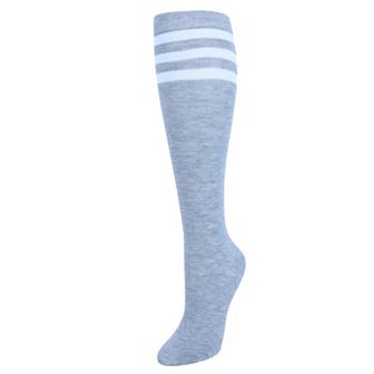 CTM Women's Julietta Fashion Knee-High Striped Socks (1 Pair)