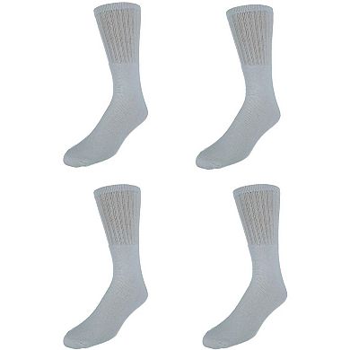 CTM Men's Tube Cotton Blend Casual Socks 4 Pair Value Pack