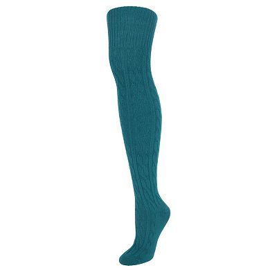 CTM Women's Cable Knit Over-The-Knee Soft Socks (3 Pairs)