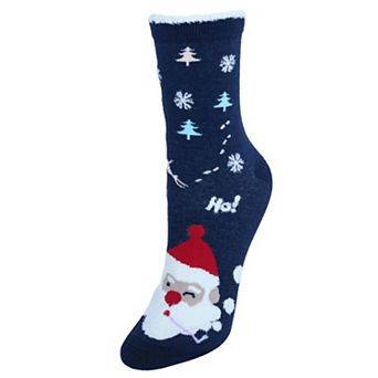 CTM Women's Christmas Santa Claus Crew Socks (1 Pair)