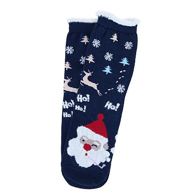 CTM Women's Christmas Santa Claus Crew Socks (1 Pair)