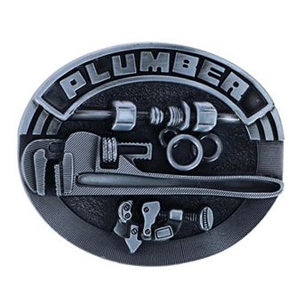 CTM Men's Silver Trade Plumber Belt Buckle