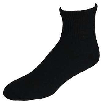 CTM Men's Loose Fit Diabetic Ankle Socks (3 Pair Pack)