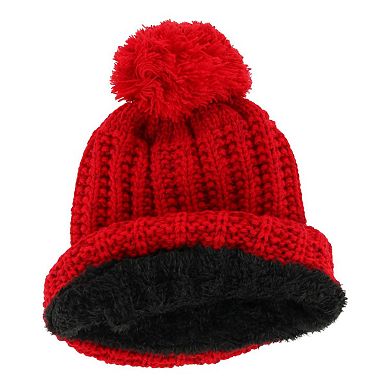 ClimaZer0 Women's Sherpa Lined Knit Winter Beanie Pom Hat