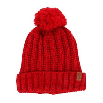 ClimaZer0 Women's Sherpa Lined Knit Winter Beanie Pom Hat