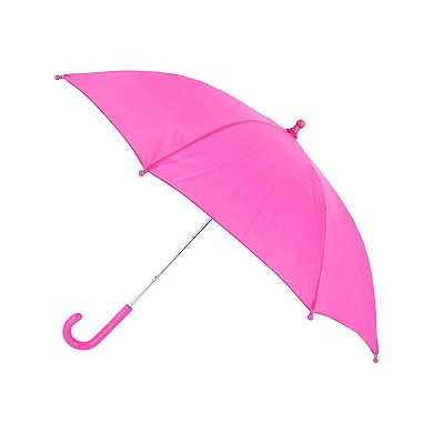 iRain Kid's Solid Color Stick Umbrella with Hook Handle