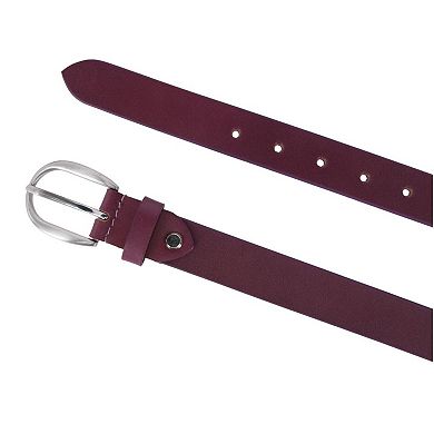 CTM Women's Adjustable Smooth Leather Dress Belt