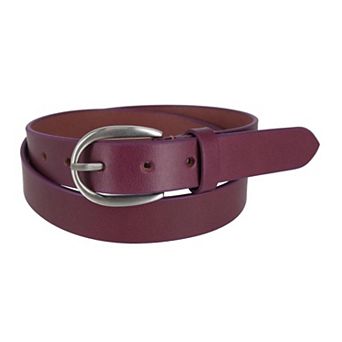 CTM Women's Adjustable Smooth Leather Dress Belt