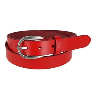 CTM Women's Adjustable Smooth Leather Dress Belt