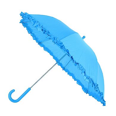 iRain Kid's Ruffled Umbrella with Hook Handle