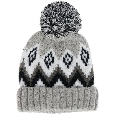 Grand Sierra Women's Winter Pattern Boucle Beanie Pom Hat