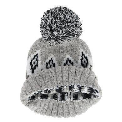 Grand Sierra Women's Winter Pattern Boucle Beanie Pom Hat