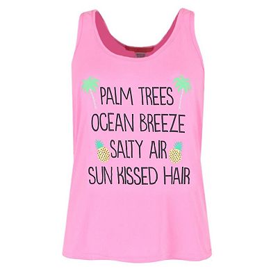 5 More Minutes Women's Tropical Pineapple Tank and Pants Pajama Set