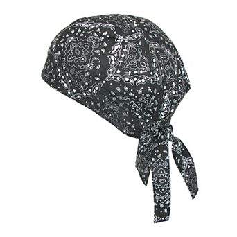 CTM Men's Cotton Unlined Paisley Biker Do Rag Cap