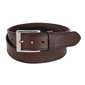 CTM Men's Leather Money Belt with Interior Zipper