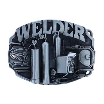 CTM Men's Silver Trade Welder Belt Buckle