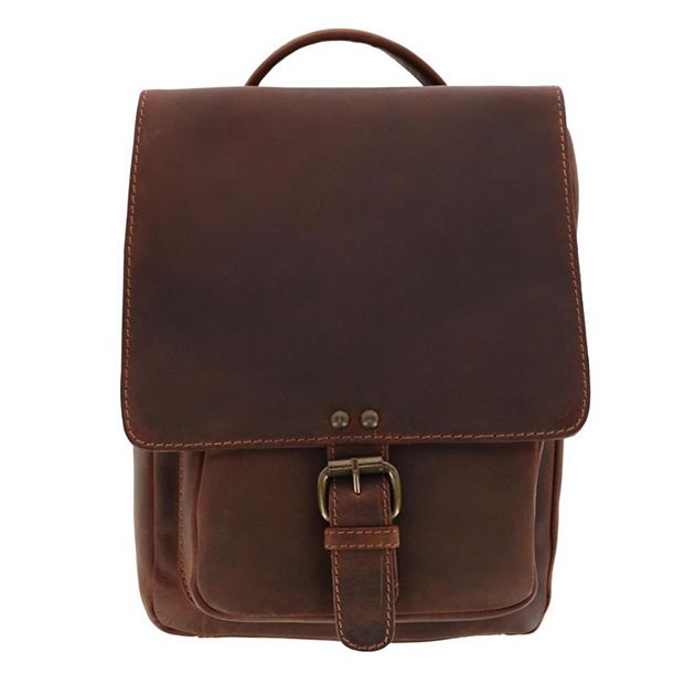 Paul‎ & Taylor Genuine Brown Leather Small Backpack Paul and Taylor Unisex Crossbody Bags (Brown) – LeatherGoods main image 3