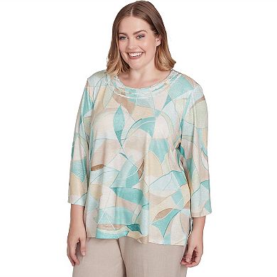 Plus Size Alfred Dunner Stained Glass Crewneck Top