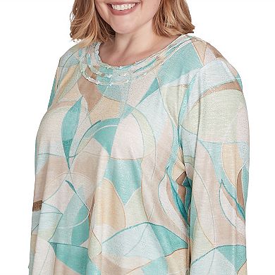 Plus Size Alfred Dunner Stained Glass Crewneck Top