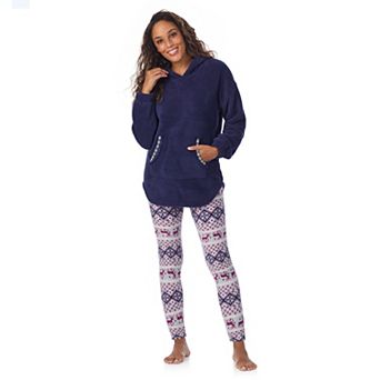 Women's Cuddl Duds® Fleece Hooded Pajama Tunic & Pajama Leggings Set