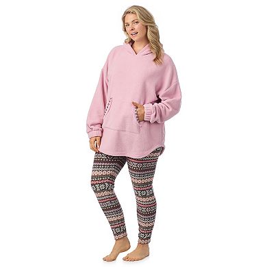 Plus Size Cuddl Duds® Fleece Hooded Pajama Tunic & Pajama Leggings Set