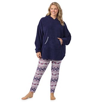 Plus Size Cuddl Duds® Fleece Hooded Pajama Tunic & Pajama Leggings Set