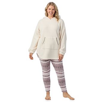 Plus Size Cuddl Duds® Fleece Hooded Pajama Tunic & Pajama Leggings Set