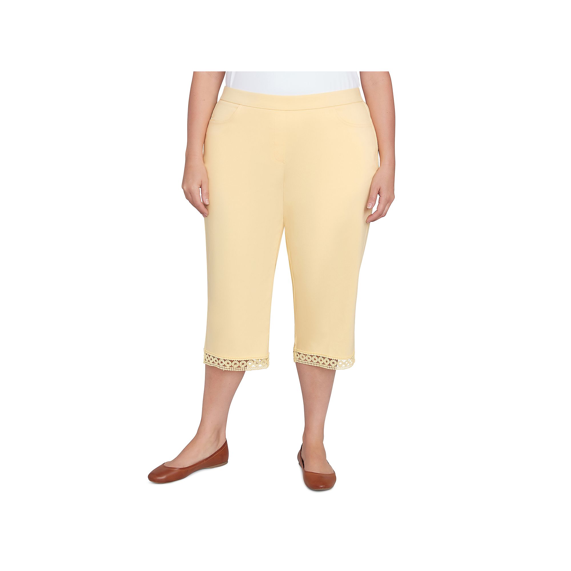 Plus Size Alfred Dunner Comfort Allure Embellished Capri Pants, Womens, Si