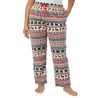 Plus Size Cuddl Duds® Minky Fleece Open Leg Pajama Pants
