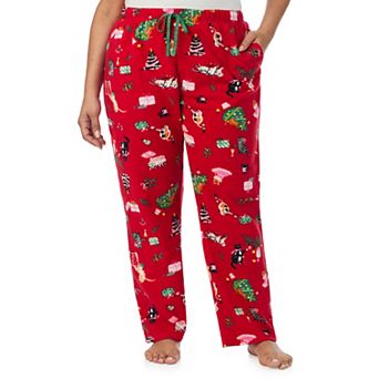 Plus Size Cuddl Duds® Minky Fleece Open Leg Pajama Pants