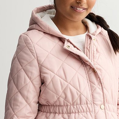Girls 6-16 Harper & Ivy Diamond Quilt Hooded Jacket